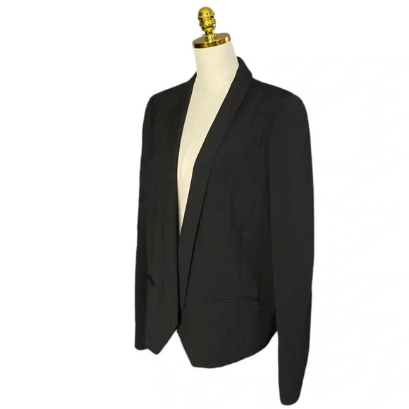 BCBG MAXAZRIA | Frederick Relaxed Open Front Angled Black Blazer Size L - Picture 7 of 10